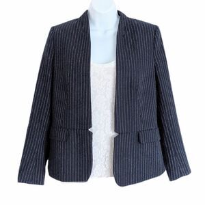 H&M Navy blue stripped wool blend Blazer jacket 8 US @X